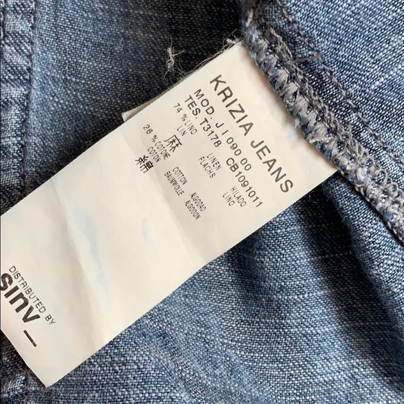 😍KRIZIA Oversized Linen Animal Print Denim Jacket - Picture 7 of 8